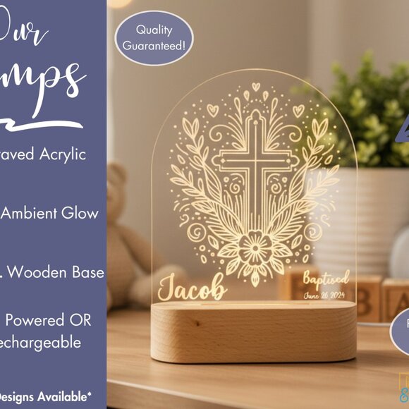 Jesus Christ Night Light – Personalized LED Faith Room Decor - Picture 3 of 8